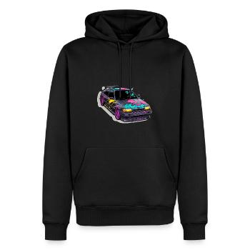 Auto - Illustration - Männer Premium Bio Hoodie - Schwarz - Vorne - Nico (187cm)