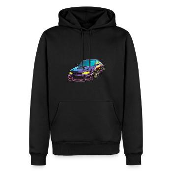 Auto - Illustration - Männer Premium Bio Hoodie - Schwarz - Vorne - Nico (187cm)