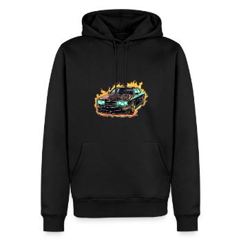 Auto - Illustration - Männer Premium Bio Hoodie - Schwarz - Vorne - Nico (187cm)