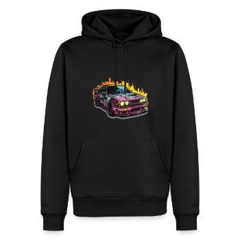 Auto - Illustration - Männer Premium Bio Hoodie - Schwarz - Vorne - Nico (187cm)