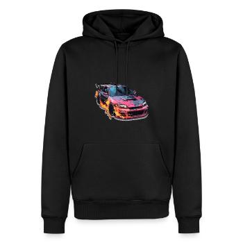 Auto - Illustration - Männer Premium Bio Hoodie - Schwarz - Vorne - Nico (187cm)