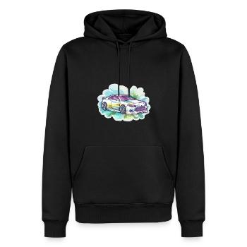 Auto - Illustration - Männer Premium Bio Hoodie - Schwarz - Vorne - Nico (187cm)