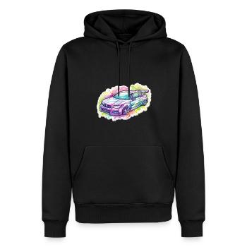 Auto - Illustration - Männer Premium Bio Hoodie - Schwarz - Vorne - Nico (187cm)