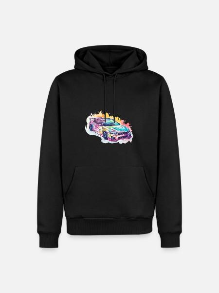 Car - Illustration - Men’s Premium Organic Hoodie - black