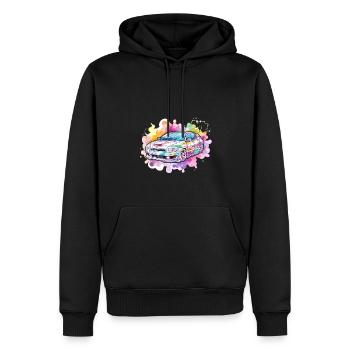 Auto - Illustration - Männer Premium Bio Hoodie - Schwarz - Vorne - Nico (187cm)