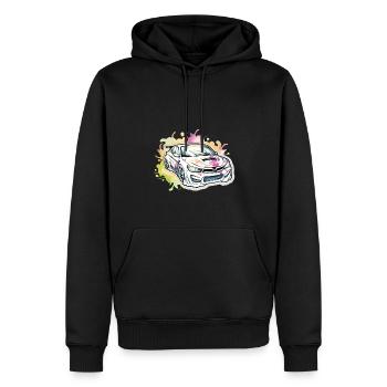 Auto - Illustration - Männer Premium Bio Hoodie - Schwarz - Vorne - Nico (187cm)