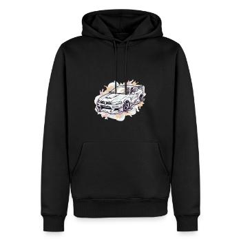 Auto - Illustration - Männer Premium Bio Hoodie - Schwarz - Vorne - Nico (187cm)