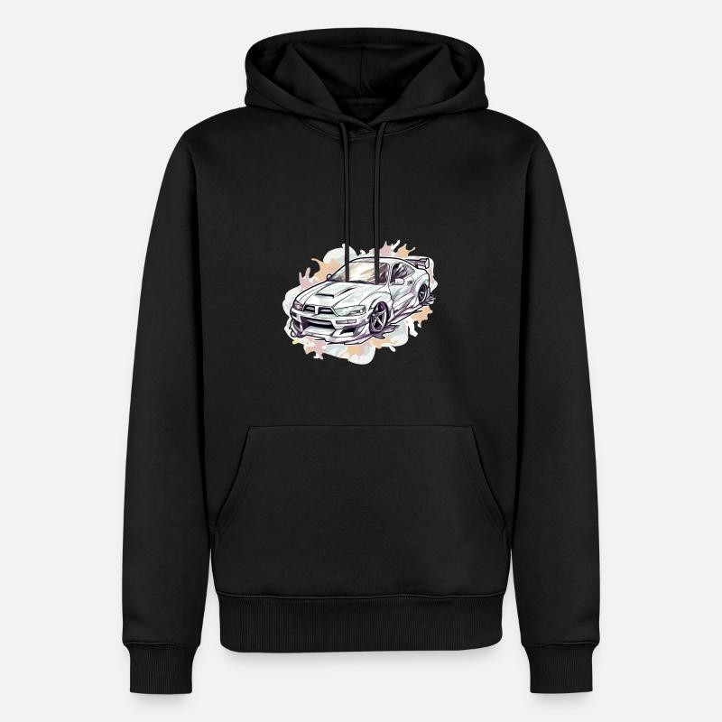 Auto - Illustration - Männer Premium Bio Hoodie - Schwarz