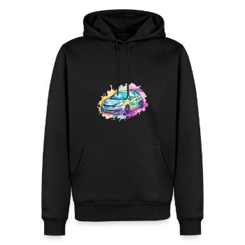 Auto - Illustration - Männer Premium Bio Hoodie - Schwarz - Vorne - Nico (187cm)