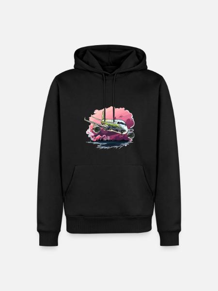Airplane - illustration - Men’s Premium Organic Hoodie - black