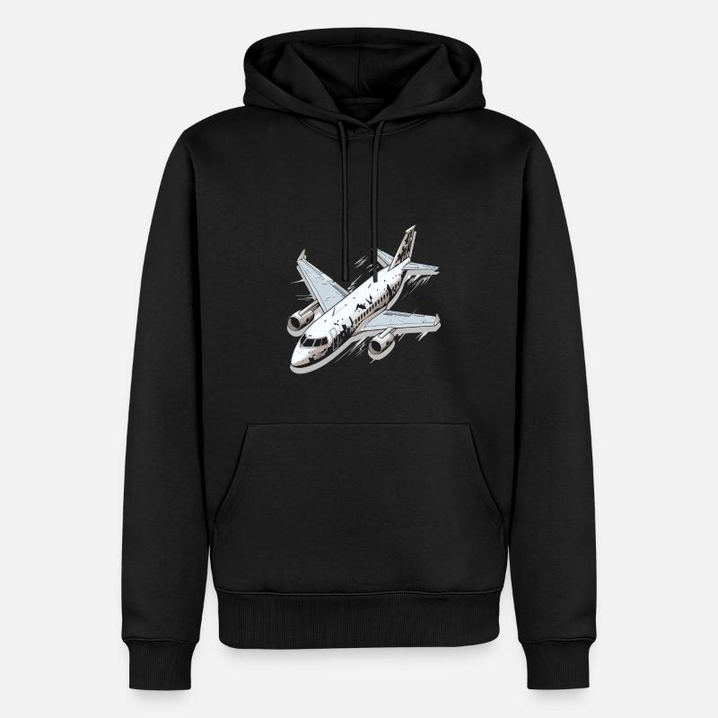 Flugzeug - Illustration - Männer Premium Bio Hoodie - Schwarz