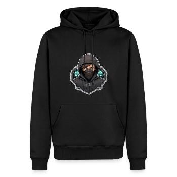 Hacker éthique - Illustration - Sweat à capuche Premium bio Homme - noir - Devant - Nico (187cm)