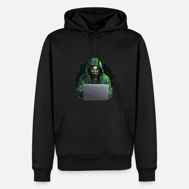 Hacker éthique - Illustration - Sweat à capuche Premium bio Homme - noir