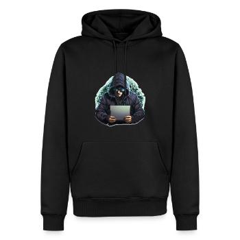 Ethical Hacker - Illustration - Men’s Premium Organic Hoodie - black - Front - Nico (187cm)