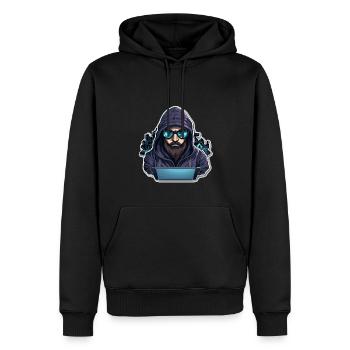 Ethical Hacker - Illustration - Men’s Premium Organic Hoodie - black - Front - Nico (187cm)