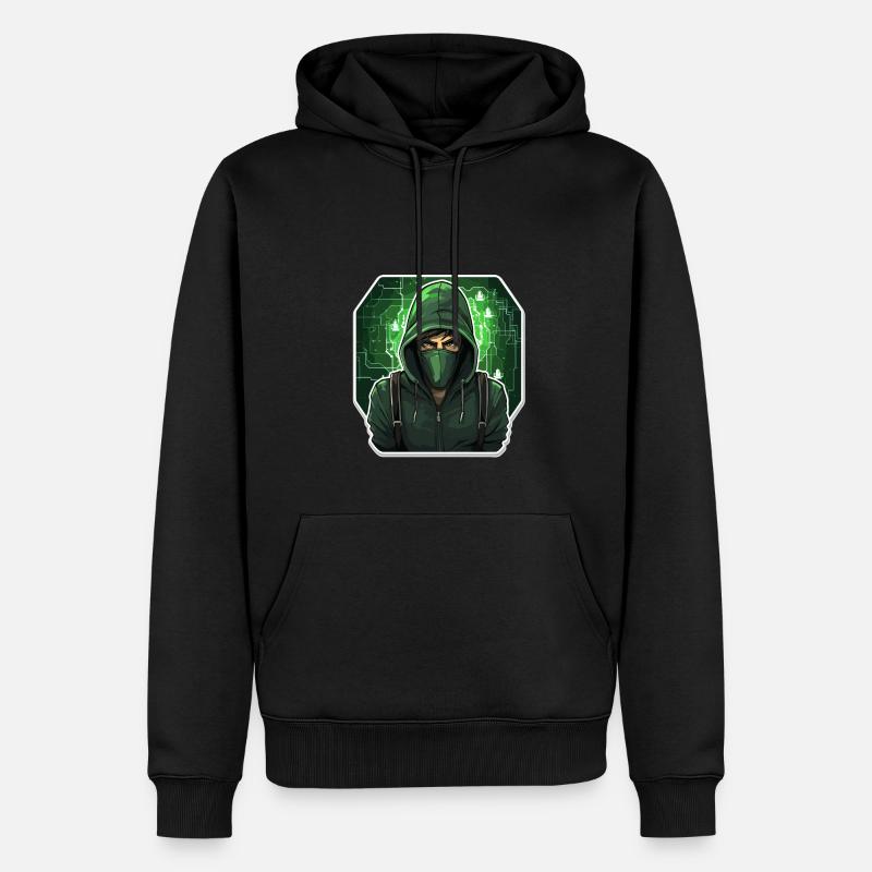 Ethical Hacker - Illustration - Männer Premium Bio Hoodie - Schwarz