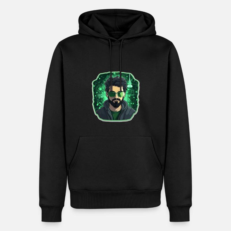 Ethical Hacker - Illustration - Männer Premium Bio Hoodie - Schwarz