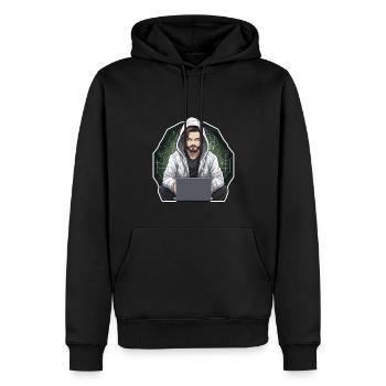 Ethical Hacker - Illustration - Men’s Premium Organic Hoodie - black - Front - Nico (187cm)