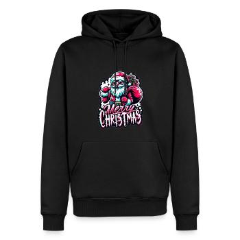 Merry Christmas - Santa Illustration - Männer Premium Bio Hoodie - Schwarz - Vorne - Nico (187cm)