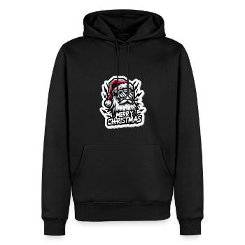 Merry Christmas - Santa Illustration - Männer Premium Bio Hoodie - Schwarz - Vorne - Nico (187cm)