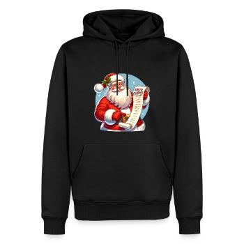 Merry Christmas - Santa Illustration - Männer Premium Bio Hoodie - Schwarz - Vorne - Nico (187cm)
