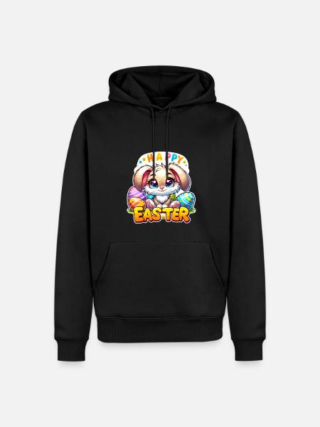 Happy Easter - Easter Bunny Illustration - Men’s Premium Organic Hoodie - black