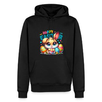 Happy Easter - Easter Bunny Illustration - Men’s Premium Organic Hoodie - black - Front - Nico (187cm)