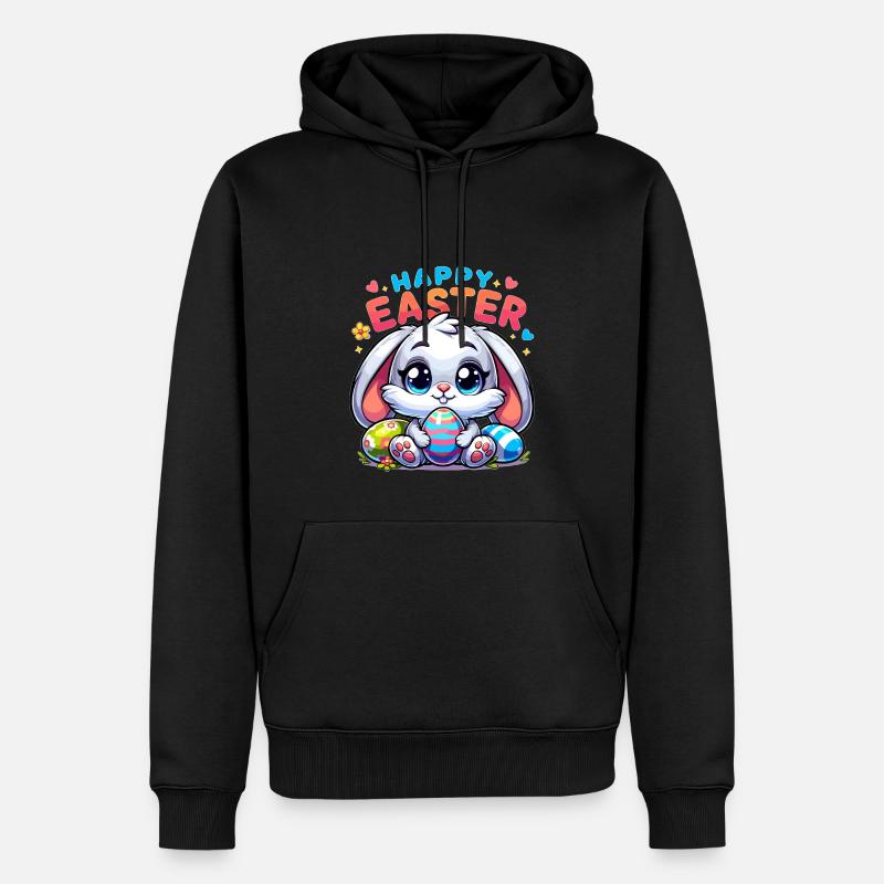 Happy Easter - Easter Bunny Illustration - Men’s Premium Organic Hoodie - black