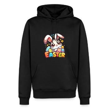 Happy Easter - Easter Bunny Illustration - Men’s Premium Organic Hoodie - black - Front - Nico (187cm)