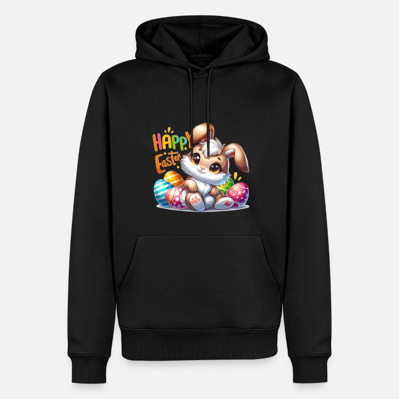 Happy Easter - Easter Bunny Illustration - Men’s Premium Organic Hoodie - black