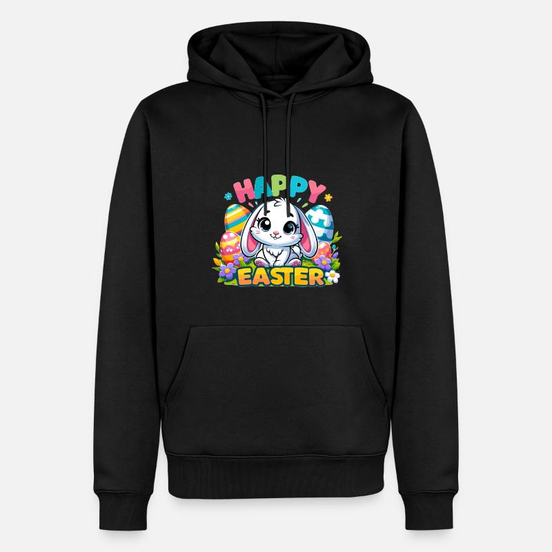 Happy Easter - Easter Bunny Illustration - Men’s Premium Organic Hoodie - black