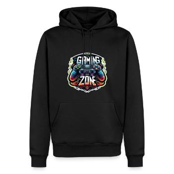 Gaming Zone - Controller Illustration - Männer Premium Bio Hoodie - Schwarz - Vorne - Nico (187cm)
