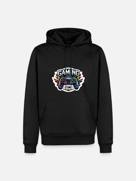 Gaming Zone - Controller Illustration - Männer Premium Bio Hoodie - Schwarz