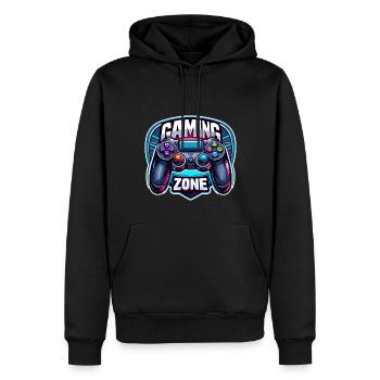Gaming Zone - Controller Illustration - Männer Premium Bio Hoodie - Schwarz - Vorne - Nico (187cm)