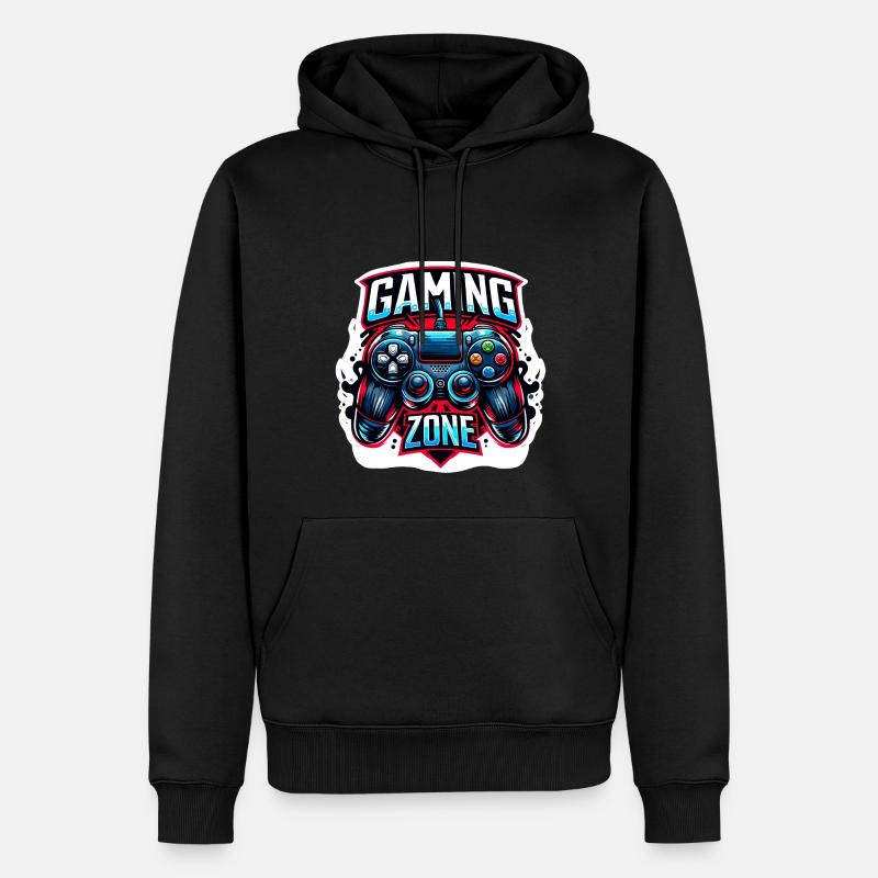 Gaming Zone - Controller Illustration - Männer Premium Bio Hoodie - Schwarz