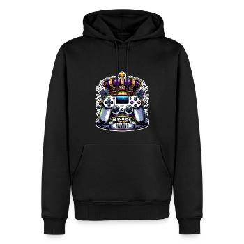 King of Gaming - Controller und Krone Illustration - Männer Premium Bio Hoodie - Schwarz - Vorne - Nico (187cm)