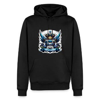 King of Gaming - Controller und Krone Illustration - Männer Premium Bio Hoodie - Schwarz - Vorne - Nico (187cm)