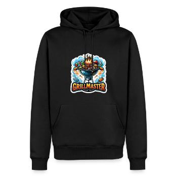 GrillMaster - Grill Illustration - Männer Premium Bio Hoodie - Schwarz - Vorne - Nico (187cm)