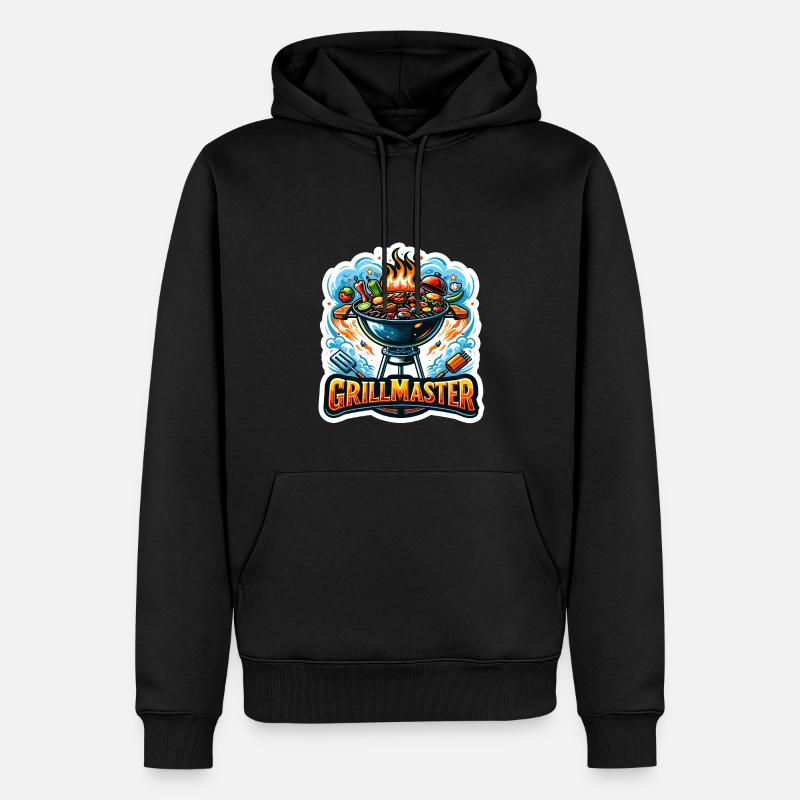 GrillMaster - Illustration de gril - Sweat à capuche Premium bio Homme - noir