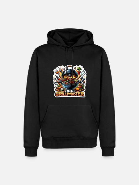 GrillMaster - Grill Illustration - Men’s Premium Organic Hoodie - black