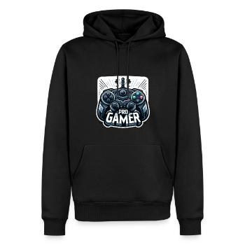 Pro Gamer - Controller Illustration - Männer Premium Bio Hoodie - Schwarz - Vorne - Nico (187cm)