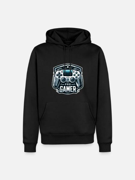 Pro Gamer - Controller Illustration - Men’s Premium Organic Hoodie - black