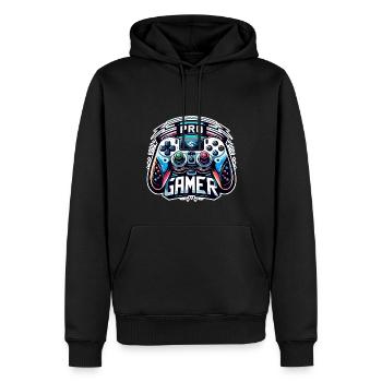 Pro Gamer - Controller Illustration - Männer Premium Bio Hoodie - Schwarz - Vorne - Nico (187cm)