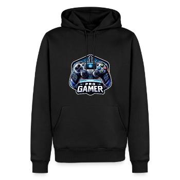Pro Gamer - Controller Illustration - Männer Premium Bio Hoodie - Schwarz - Vorne - Nico (187cm)