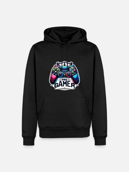 Pro Gamer - Controller Illustration - Men’s Premium Organic Hoodie - black