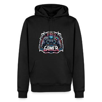Pro Gamer - Controller Illustration - Männer Premium Bio Hoodie - Schwarz - Vorne - Nico (187cm)