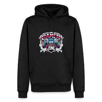 Gamer Zone - Controller Illustration - Männer Premium Bio Hoodie - Schwarz - Vorne - Nico (187cm)