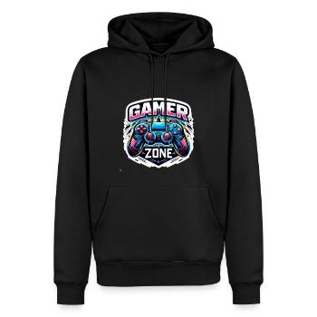 Gamer Zone - Controller Illustration - Männer Premium Bio Hoodie - Schwarz - Vorne - Nico (187cm)