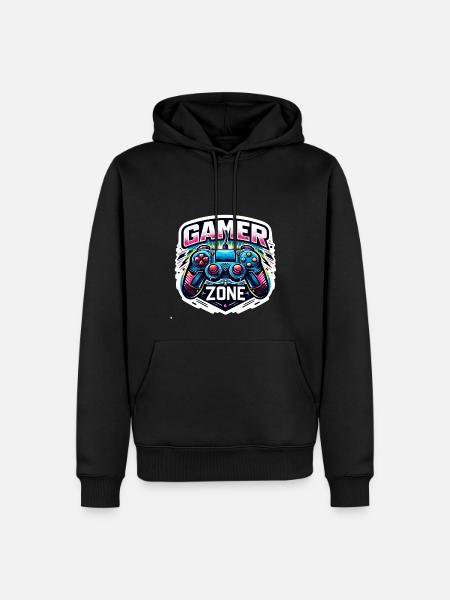 Gamer Zone - Controller Illustration - Men’s Premium Organic Hoodie - black