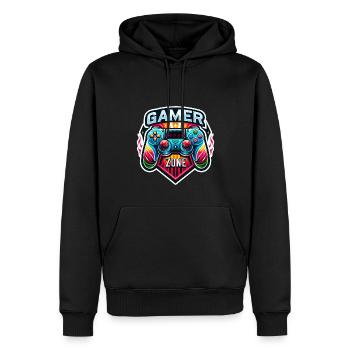 Gamer Zone - Controller Illustration - Männer Premium Bio Hoodie - Schwarz - Vorne - Nico (187cm)